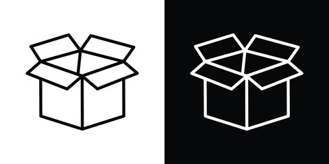 Open box icon design. simple stroke line vector icon set