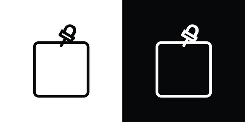 Note sticky icon design. simple stroke line vector icon set
