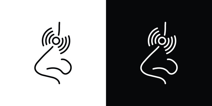 Nose pain icon design. simple stroke line vector icon set