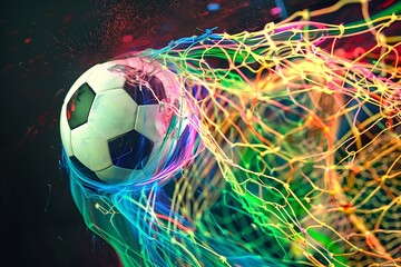 soccer ball on green background