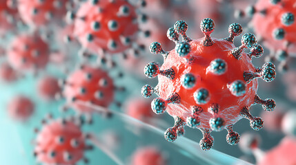 Close-up of virus shell fracturing from nanobot nanoblade 