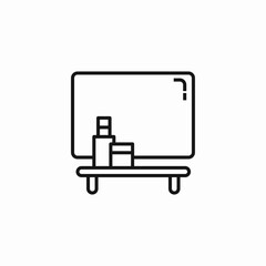 bathroom mirror shelf icon sign vector