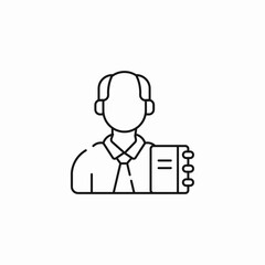 businessman holding document icon sign vector