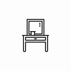 dressing table mirror icon sign vector