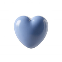 Fototapeta premium A glossy blue heart-shaped object isolated on a white background, symbolizing love and affection. Perfect for use in romantic or emotional themes.