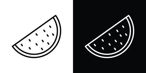 Melon icon design. simple stroke line vector icon set
