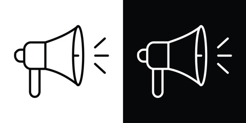 Megaphone icon design. simple stroke line vector icon set