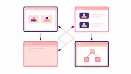 Software architecture diagram showing user interfaces and data flow connections between applications