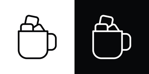 Marshmallows Mug icon design. simple stroke line vector icon set