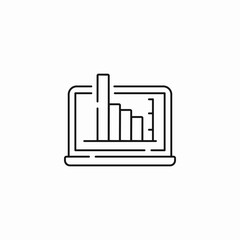 laptop graph chart icon sign vector