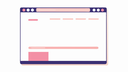 Illustration of a browser window with pink and purple accents on a white background design template