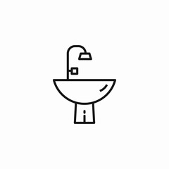 pedestal wash basin icon sign vector