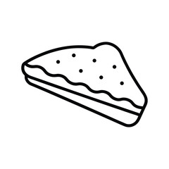 Buffalo Chicken Flatbread in Minimal Outline Vector illustration