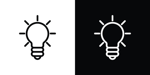 Light bulb icon design. simple stroke line vector icon set