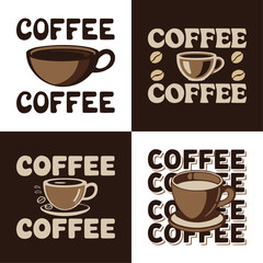 Coffee Vector Design Set: Illustrated Coffee Cup Graphics for Prints, Apparel, Cafe Decor, and Coffee-Themed Projects, Perfect for T-shirts, Mugs, and Coffee Shop Art
