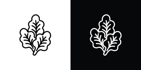 Lettuce icon design. simple stroke line vector icon set