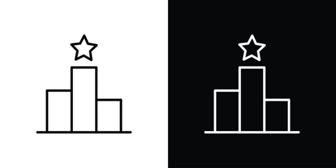 Leaderboard icon design. simple stroke line vector icon set