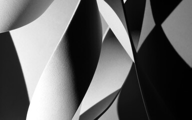 Detail of wavy shapes made paper, abstract