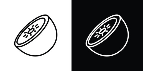 Kiwi icon design. simple stroke line vector icon set