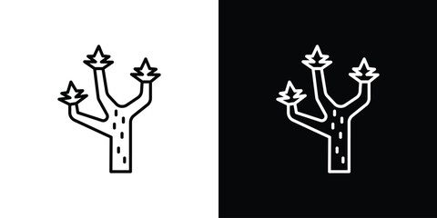 Joshua tree icon design. simple stroke line vector icon set