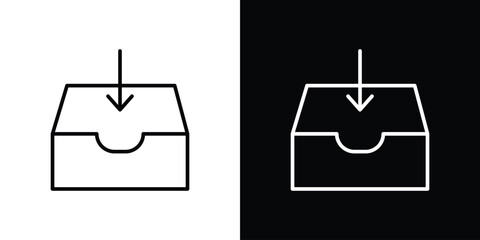 Inbox icon design. simple stroke line vector icon set