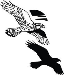 Mountain Falcon Silhouette Vector Illustration
