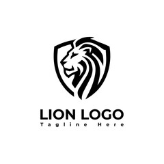 lion logo vector illustration, lion shield logo template