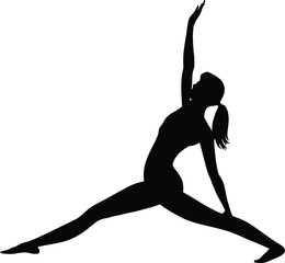 International yoga day icon silhouette vector