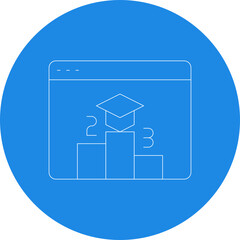 Online graduation icon 1 single icon vector illustration