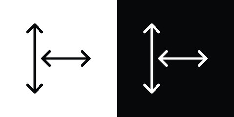 Height and width icon design. simple stroke line vector icon set