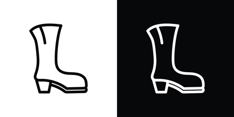 Heeled Boot icon design. simple stroke line vector icon set