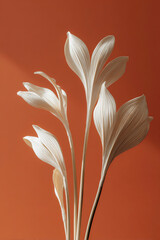 Sculptural agave leaves softly lit on warm terracotta background