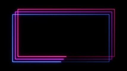 simple minimalist neon pink, purple and blue glowing light frame border overlay