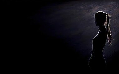 Obraz premium Silhouette of a woman in contemplation