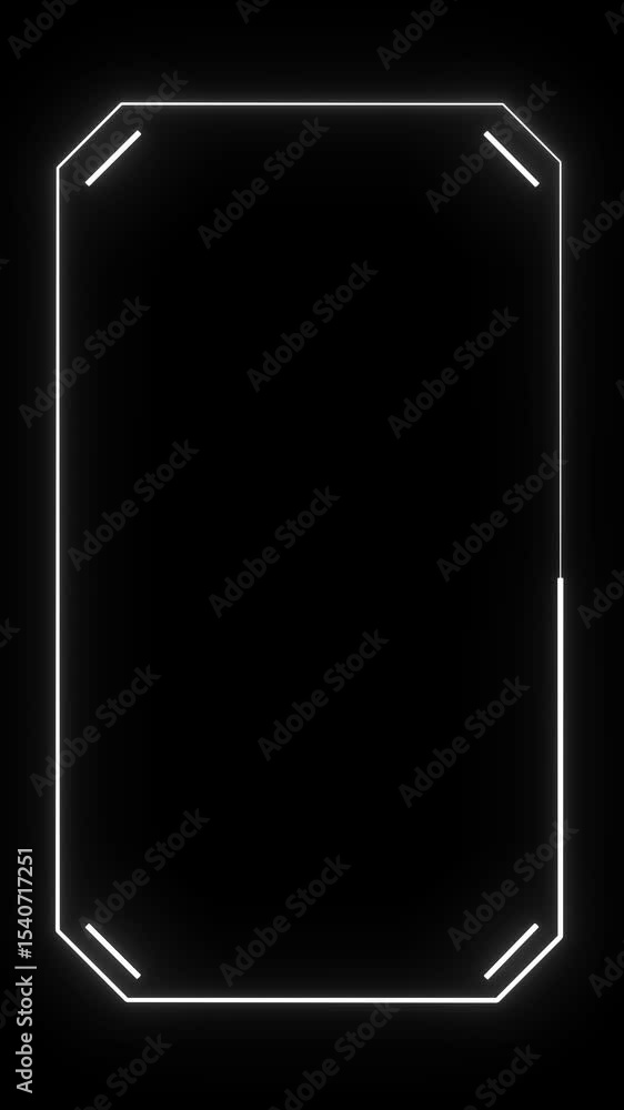 Poster glowing neon frame futuristic high tech hud interface hologram. esports style element overlay on a b