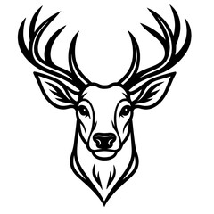 vector silhouette of a deer head