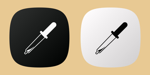 Black and white pipette app icons.  Color picker icons