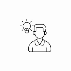 person idea lightbulb icon sign vector