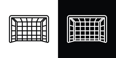 Goal net icon design. simple stroke line vector icon set