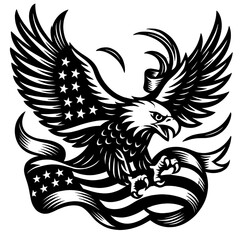 Striking eagle vector tattoo design with tribal illustration 