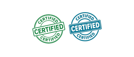 Green and Teal Certified Rubber Stamps