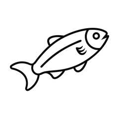 Miso Glazed Salmon Fillet in Clean Line Art Vector illustration