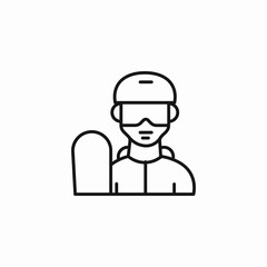 snowboarder person goggles icon sign vector