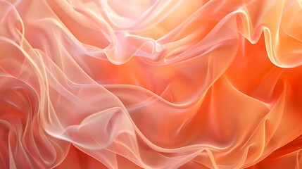 Fototapeta premium A soft, flowing fabric with a gradient of peach and coral colors.