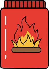 Hot Sauce Bottle with Flame Illustration