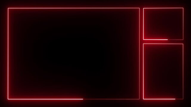Live streaming Frame - animated red neon overlay frame for live streaming and gaming templates