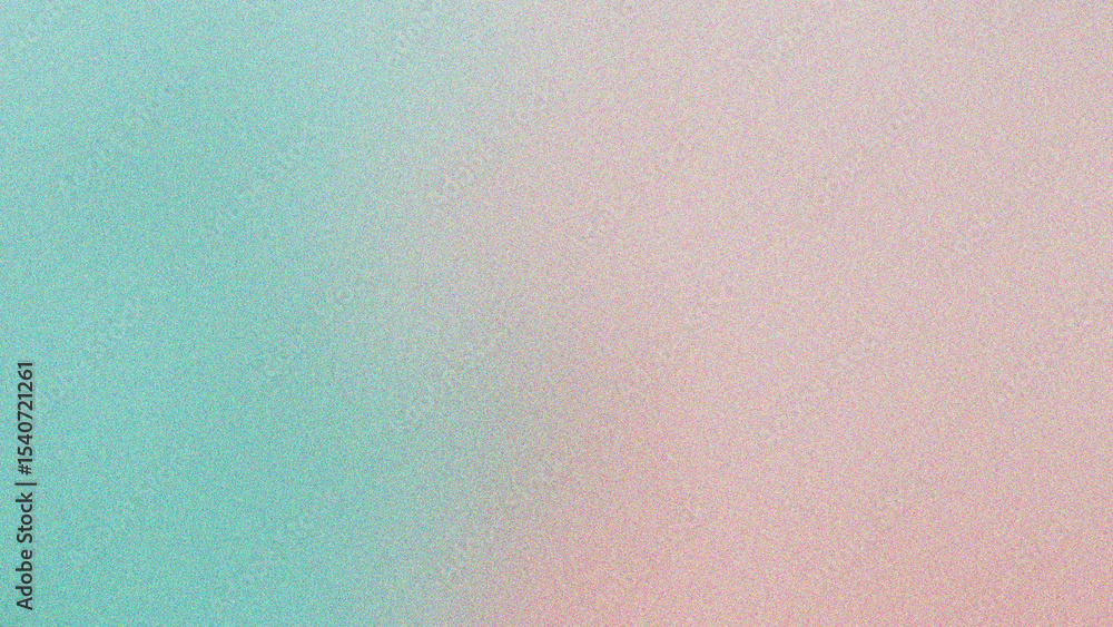 Poster teal, rose, and peach grainy gradient texture with smooth noise transitions, minimalist modern desig
