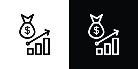 Fiscal policy icon design. simple stroke line vector icon set