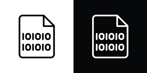 File Binary icon design. simple stroke line vector icon set