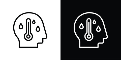 Fever icon design. simple stroke line vector icon set